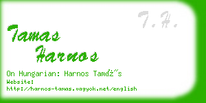 tamas harnos business card